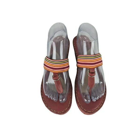 Born Womens Drillers Multicolor Striped Wedge Slide Sandal Size‎ US 8/EUR 39 - Picture 4 of 10